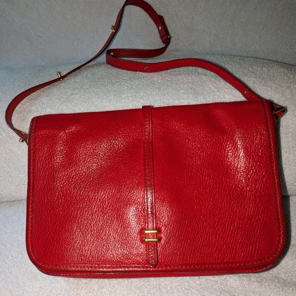 Vintage Marc by Marc Jacobs red leather shoulder messenger bag. - Picture 4 of 12